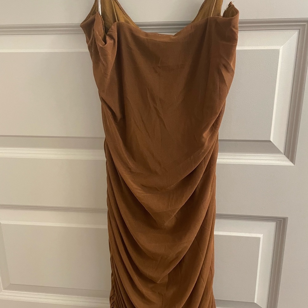 Large brown slinky dress